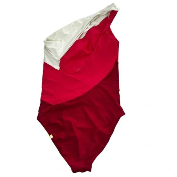 Summersalt The Sidestroke Pink One Piece Swimsuit US 6 Shoulder Asymmetrical - Picture 3 of 4